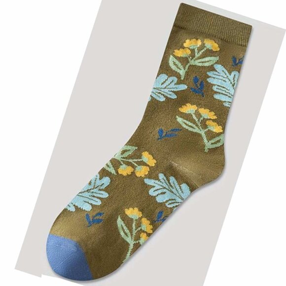 Nature Pattern Cotton Socks 4 Pair Med - Picture 4 of 7